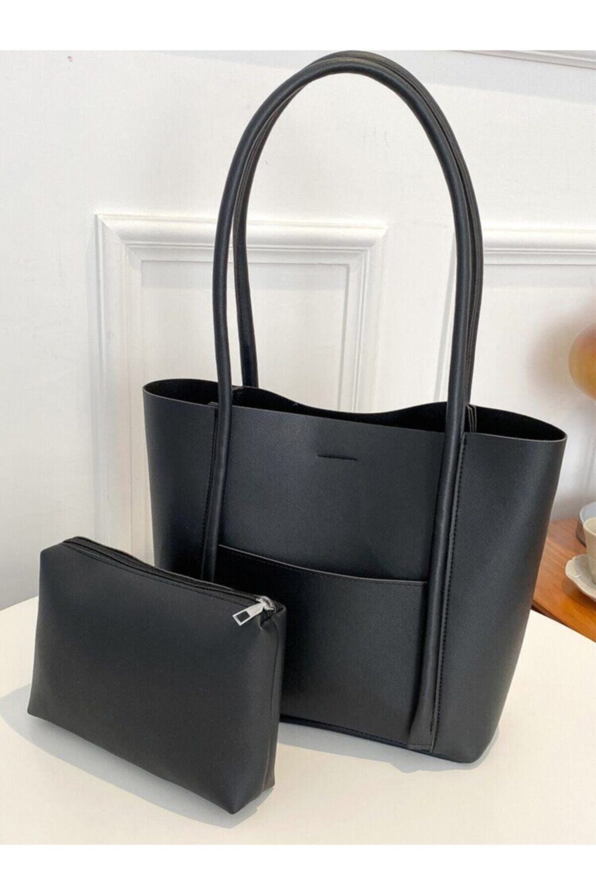 Siyah Yavrulu Omuz Çantası