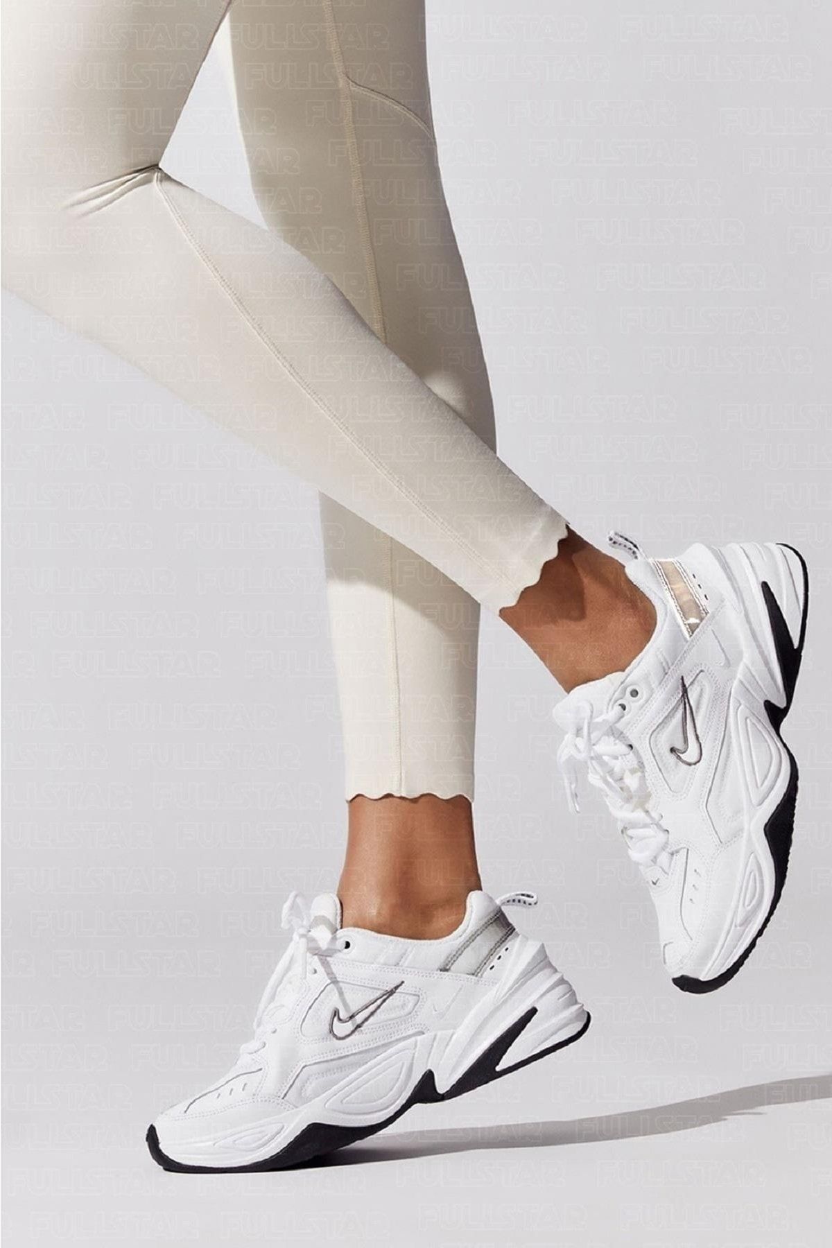 M2k Tekno Leather Unisex Reflector Sneaker Hakiki Deri Beyaz Spor Ayakkabı