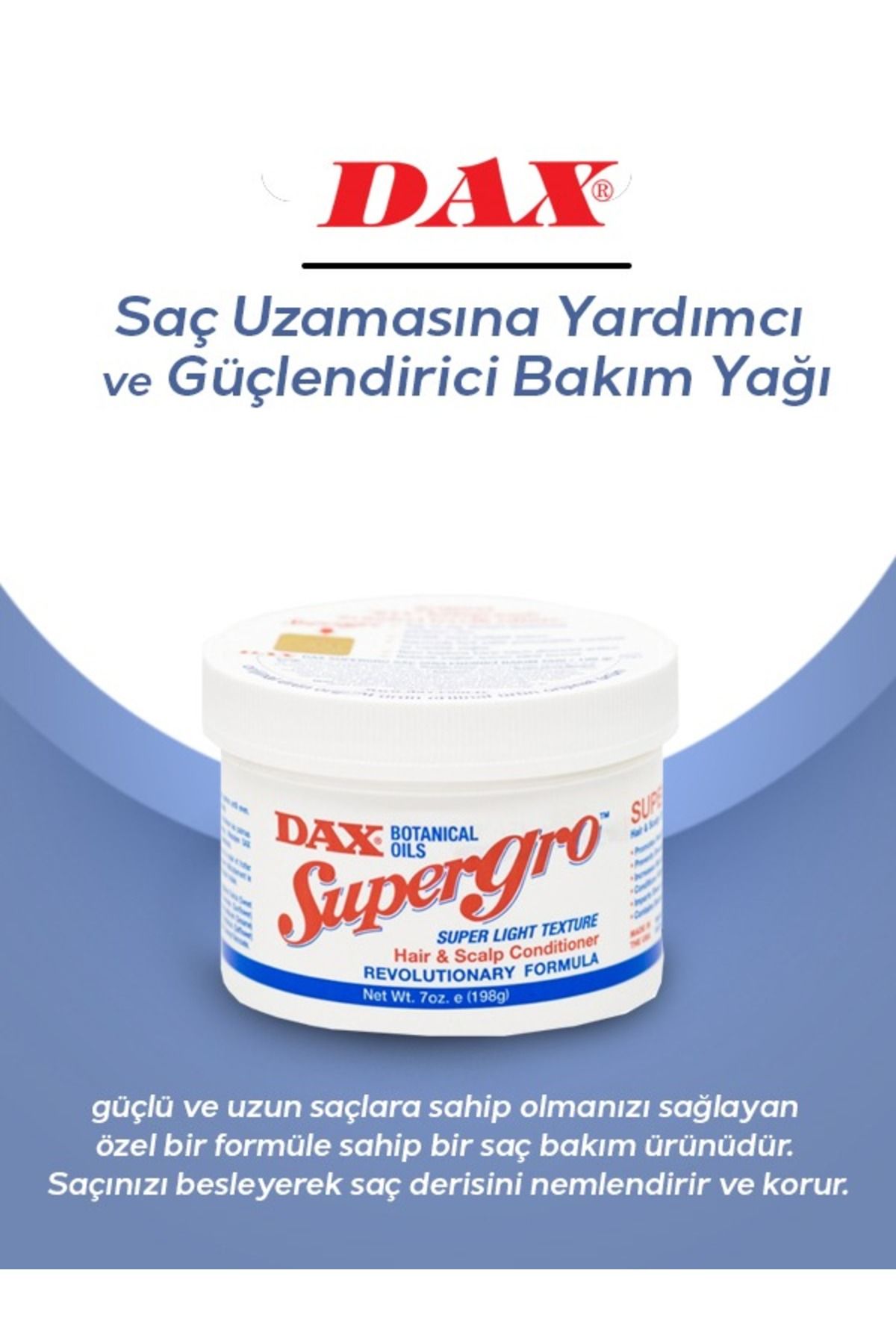 Supergro 198 Gr - Yavaş Uzayan Saçlara Özel Saç Bakım Yağı